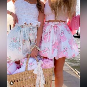 LoveShackFancy Cheyanne Coquette Bow Bubble Skirt